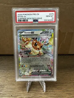 Pokemon TCG Prismatic Evolutions Eevee EX 075/131 Stamped Promo PSA 10 GEM MT - Image 1