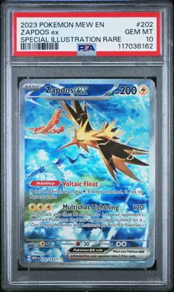 Pokemon TCG Zapdos ex 202/165 SIR Scarlet & Violet 151 Holo GEM MINT PSA 10 - Image 1