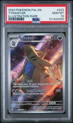 Pokemon Tyranitar 222 Paldea Evolved Rare 222/193 Illustration Rare MINT PSA 10 - Image 1
