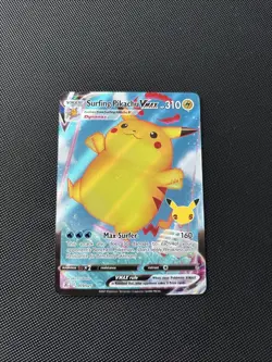 Pokemon Celebrations Surfing Pikachu VMAX 9/25 25th Anniversary Near Mint - Image 1