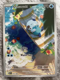 Pokemon TCG White Flare Oshawott 105/86 English - Illustration Rare - Mint - Image 1