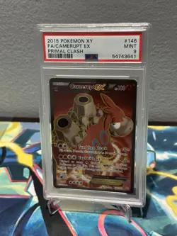 PSA 9 MINT Camerupt EX Full Art 146/160 Primal Clash XY 2015 Pokemon - Image 1