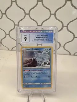 Pokemon S&M Burning Shadows Alolan Ninetales Holo #28 CGC Mint 9 - Image 1