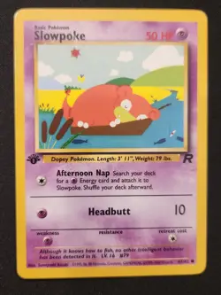 1st Edition Slowpoke 67/82 Team Rocket Non Holo WoTC Pokemon 2000 LP - Image 1