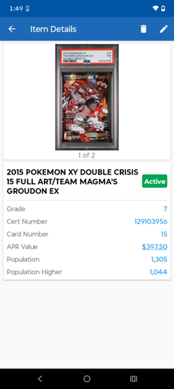 Pokemon Team Magma's Groudon EX 15/34 Double Crisis Full Art PSA 7 - Image 4