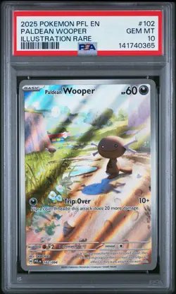2025 POKEMON PFL EN-PHANTASMAL FLAMES ILLUSTRATION RARE PALDEAN WOOPER PSA 10 - Image 1