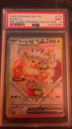 2025 POKEMON SVP EN-SV BLACK STAR PROMO #174 EEVEE EX PSA 9 SPC EXCLUSIVE PROMO - Image 1