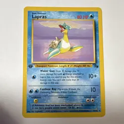 Pokemon TCG Lapras Fossil 25/62 1st Edition Rare 80 HP 1999 English Sugimori - Image 1