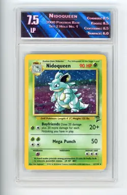 2000 Pokemon Base Set 2 Nidoqueen Holo #12/130 Odyssey 7.5 LP (CUR) - Image 1