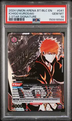 2024 UNION ARENA BT/BLC EN ICHIGO KUROSAKI 2 STAR SIGNATURE PSA 10 - Image 1