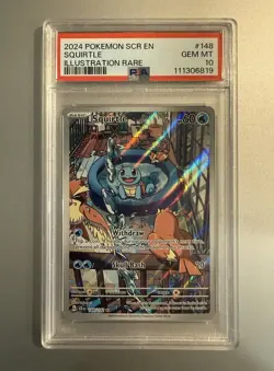 Squirtle 148/142 STELLAR CROWN ILLUSTRATION RARE PSA 10 Gem Mint - Image 1