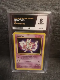 1999 Pokemon Mewtwo Black Star Promo Card Ace Grade 8 #3 Movie vintage Promo - Image 1