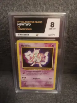 1999 Pokemon Mewtwo Black Star Promo Card Ace Grade 8 #3 Movie vintage Promo - Image 2