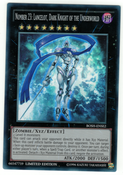 Number 23 Lancelot Dark Knight Of The Underworld BOSH-ENSE2 Super NM Yugioh Card - Image 1