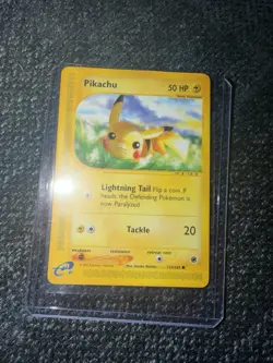 Pokemon Pikachu 124/165 Expedition Base Set Regular Common 50 HP Card 2002 - Image 1