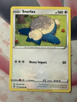 Snorlax Common SWSH08: Fusion Strike 206/264 NM English Pokemon Card - Image 1