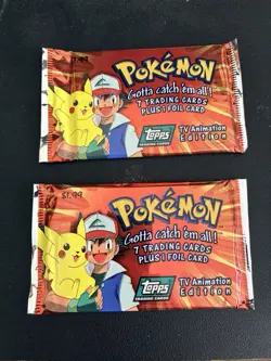 Lot of 2 Pokemon Topps Trading Cards TV Animation Edition: Series 1 Sealed Packs - Image 1