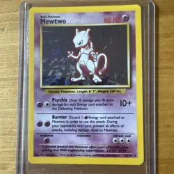Pokemon Mewtwo 10/102 Base Set Holo Rare Basic 60 HP Card English WOTC 1999 - Image 1