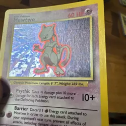 Pokemon Mewtwo 10/102 Base Set Holo Rare Basic 60 HP Card English WOTC 1999 - Image 3