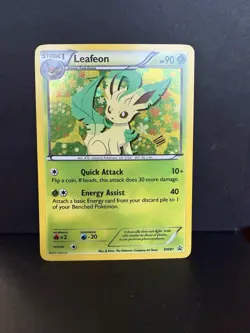 Pokemon TCG Leafeon BW87 Black Star Promo Holo Card Black White LP - Image 1