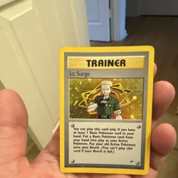 Pokemon Lt. Surge Gym Heroes Rare Unlimited Regular 17/132 2000 English Card - Image 1