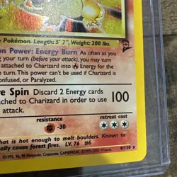 Base Set 2 Charizard Holo Unlimited Rare Pokemon Card 4/130 LP BIG SWIRL - Image 5