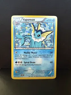Pokemon TCG Vaporeon Black Star Promos BW89 Holo Card LP Condition - Image 1
