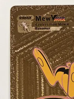 Pokemon Mew VMAX Gold Foil Fan Art Collector Card TCG Black Yellow Fusion Strike - Image 5