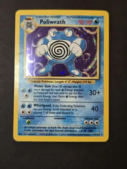 Poliwrath 13/102 Base Set Holo Rare Unlimited MP Pokemon Card - Image 1
