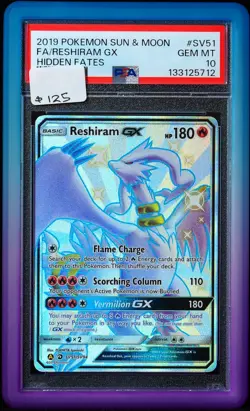 Reshiram GX #SV51/SV94 Dragon Majesty PSA 10 Pokemon Card - Image 1