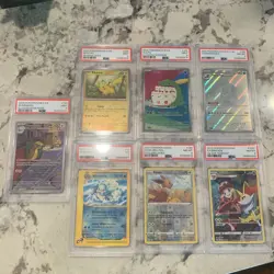 Pokemon PSA Graded 7 Card Lot Pikachu Eevee Wartortle Gulpin Gumshoos Braixen - Image 1