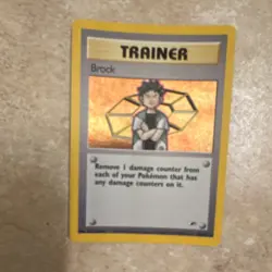 Pokemon Brock Gym Heroes Trainer Holo Rare Unlimited 015/132 English Card - Image 1