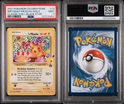 2021 Pokemon Celebrations Birthday Pikachu #24 Holo Classic Collection PSA 9 - Image 1