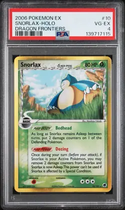Pokemon Snorlax Delta Species Holo Rare Dragon Frontiers 10/101 PSA 4 2006 - Image 1