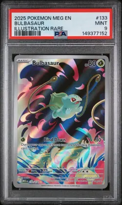 2025 POKEMON MEG EN-MEGA EVOLUTION ILLUSTRATION RARE #133 BULBASAUR PSA 9 - Image 1