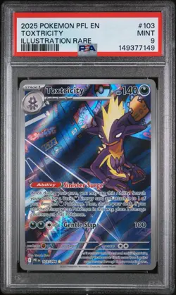 2025 POKEMON PFL EN-PHANTASMAL FLAMES ILLUSTRATION RARE #103 TOXTRICITY PSA 9 - Image 1