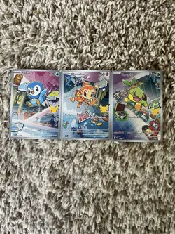 Pokemon TCG First Partner Illustration Collection Chimchar, Turtwig, Piplup - Image 1