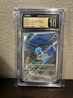 CGC PRISTINE 10 Graded Japanese Pokemon 2023 Squirtle 170/165 AR 151 SV2a a - Image 1