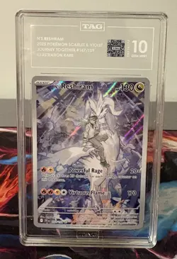 Pokemon TCG N's Reshiram 167/159 Sv09 Journey Together Illustration Rare TAG 10 - Image 1