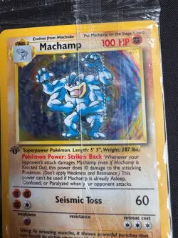 SEALED Pokemon Machamp 008/102 Holo Rare 1st Edition Base Set 100 HP 1999 - Image 2