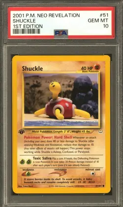 Pokemon Neo Revelation 1st Edition Shuckle 51/64 PSA 10 GEM MINT - Image 1