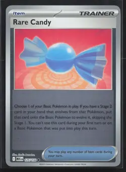 125/132 Rare Candy Trainer Item - ME01 Mega Evolution Reverse Holo NM Pokemon - Image 1
