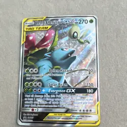 Pokemon Celebi & Venusaur GX Promo Holo SM167 TAG TEAM GX 270 HP - Image 1