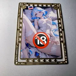 Anime Waifu Collectible Card - Premium Metal Card - Blue Hair Character - Image 1