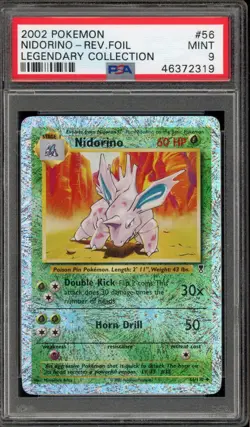 Pokemon Nidorino Legendary Coll. Reverse Holo #56 PSA 9 Mint - Image 1
