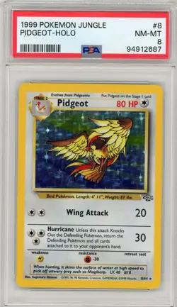1999 POKEMON JUNGLE #8 PIDGEOT-HOLO PSA 8 - Image 1