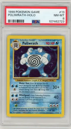 1999 Pokemon Game #13 Poliwrath-Holo PSA 8 - Image 1