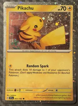 Pokemon TCG Temporal Forces Pikachu 051/162 Promo Cosmos Holo Rare SWIRL - Image 1