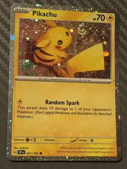 Pokemon TCG Temporal Forces Pikachu 051/162 Promo Cosmos Holo Rare SWIRL - Image 3