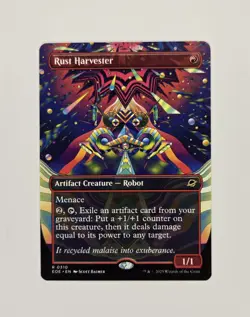 Magic the Gathering MTG Rust Harvester Rare Borderless Card EOE Edge of Eternity - Image 1